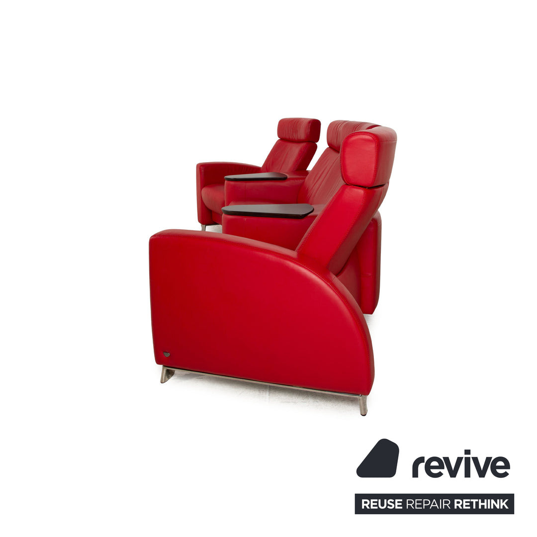 Stressless Arion Leder Sofa Rot Viersitzer Heimkino Relaxfunktion manuelle Funktion Couch