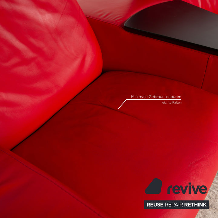 Stressless Arion Leder Sofa Rot Viersitzer Heimkino Relaxfunktion manuelle Funktion Couch