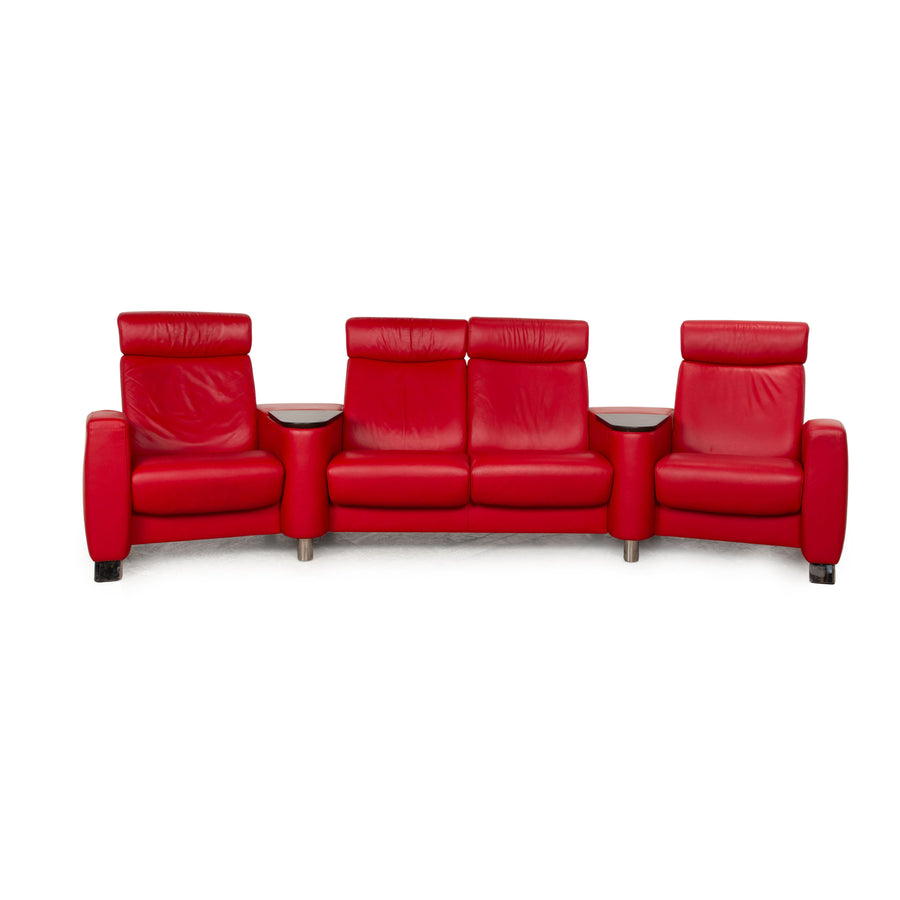 Stressless Arion Leder Sofa Rot Viersitzer Heimkino Relaxfunktion manuelle Funktion Couch