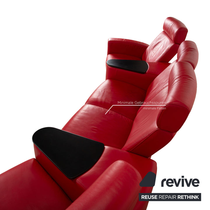 Stressless Arion Leder Sofa Rot Viersitzer Heimkino Relaxfunktion manuelle Funktion Couch