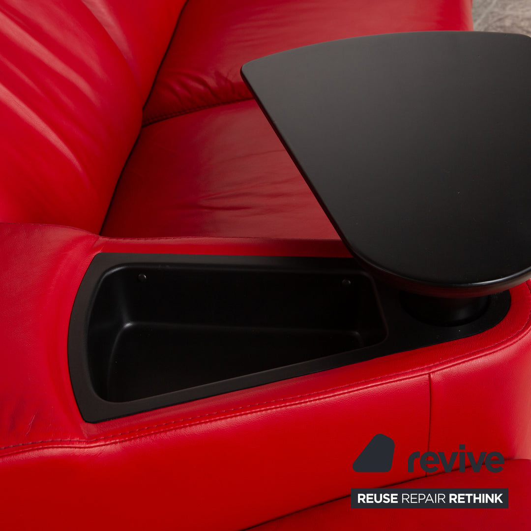 Stressless Arion Leder Sofa Rot Viersitzer Heimkino Relaxfunktion manuelle Funktion Couch