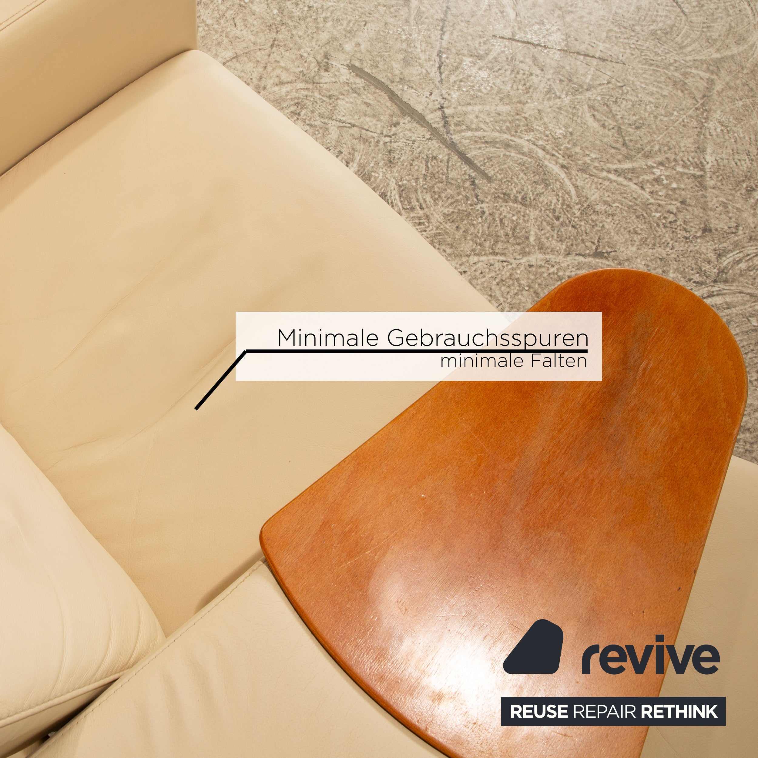 Stressless Arion Leder Viersitzer Beige Sofa Couch manuelle Funktion