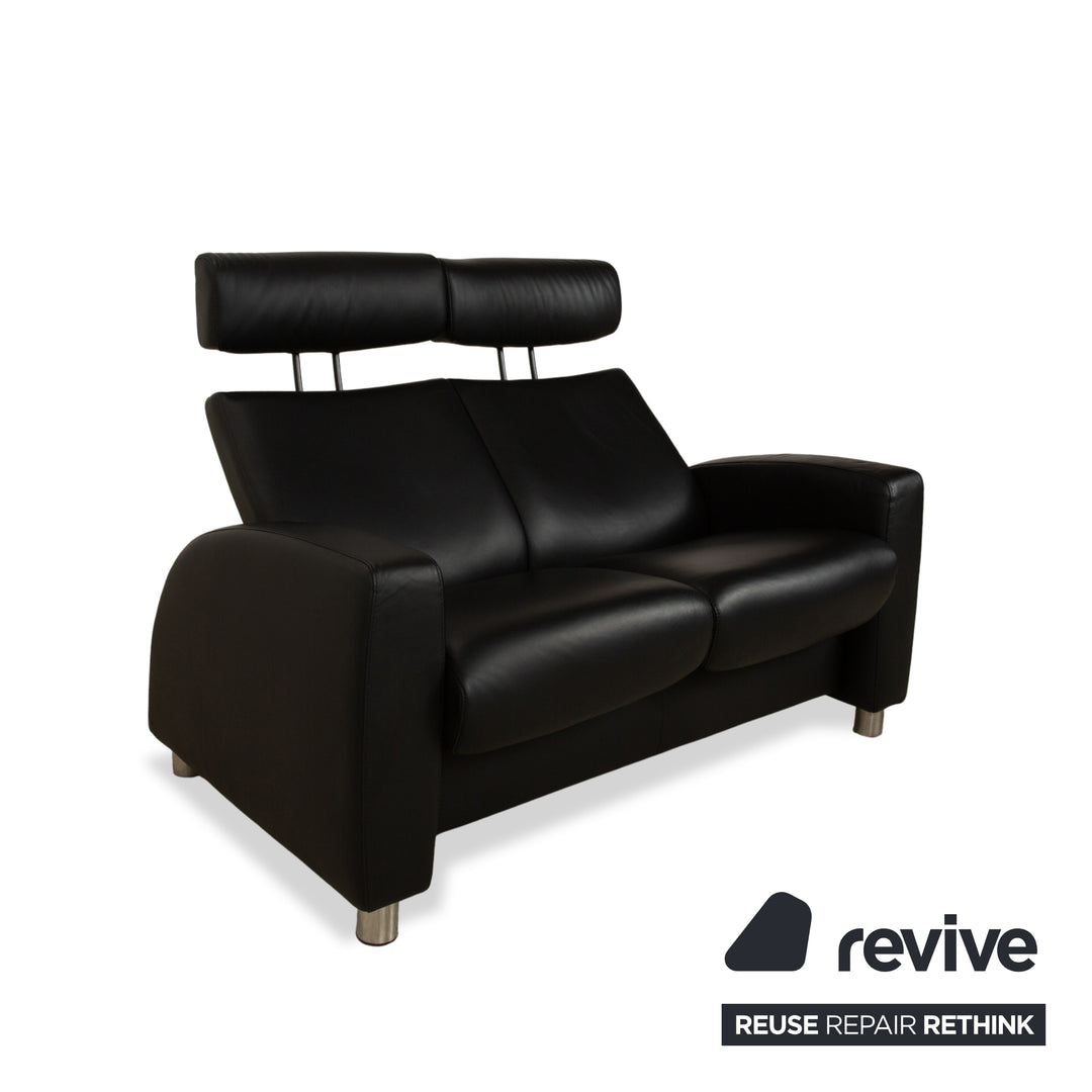 Stressless Arion Leder Zweisitzer Schwarz manuelle Funktion Sofa Couch