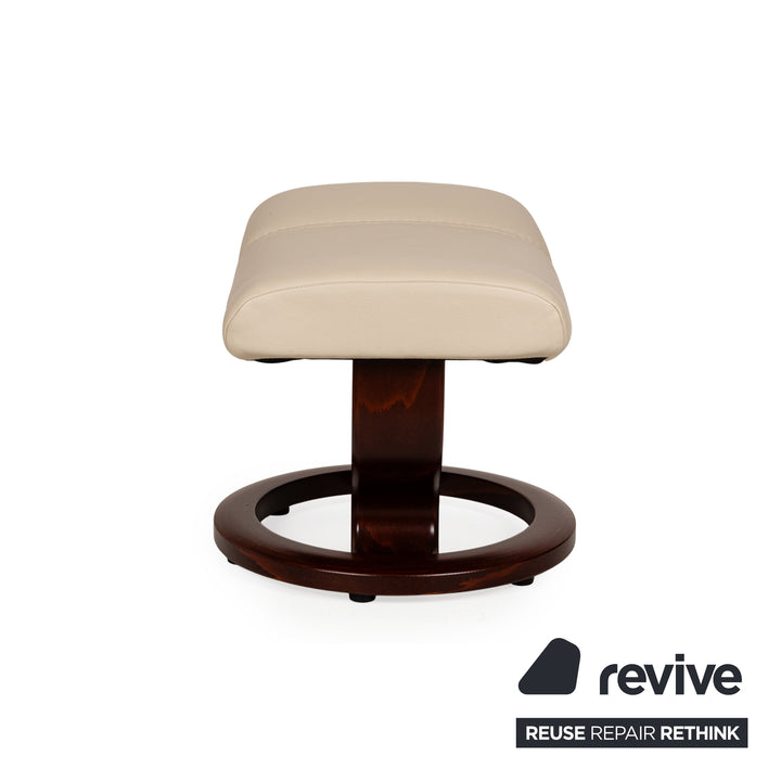 Fauteuil en cuir Stressless Consul crème avec tabouret fonction manuelle