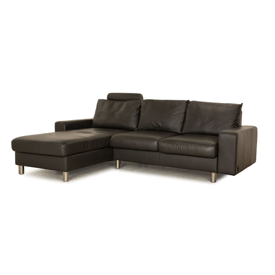 Stressless E 200 canapé d'angle en cuir anthracite méridienne gauche canapé canapé