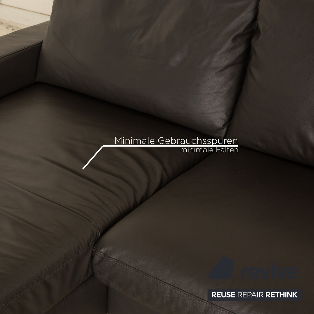 Stressless E 200 canapé d'angle en cuir anthracite méridienne gauche canapé canapé