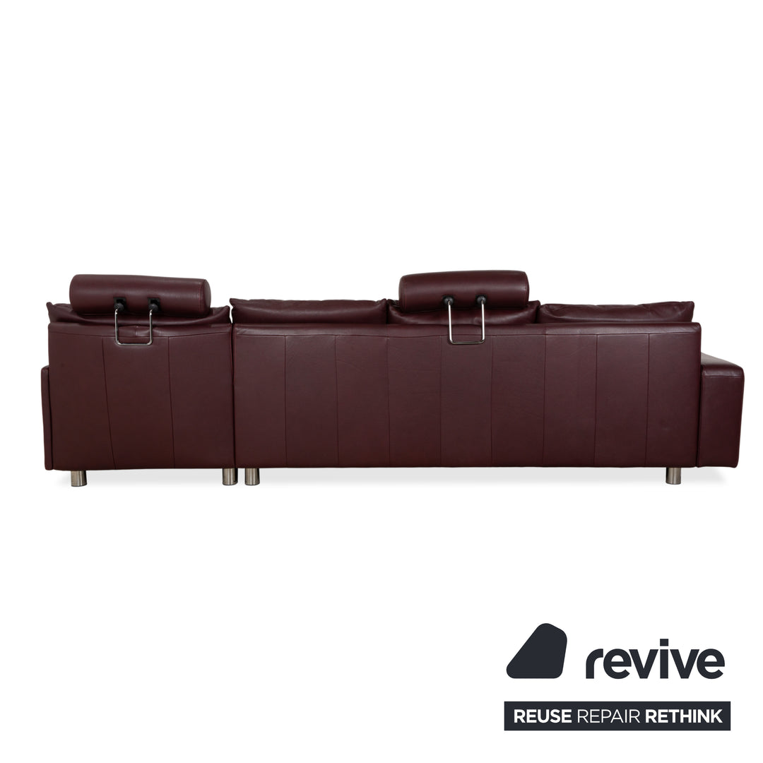 Stressless E200 Leder Ecksofa Rot Bordeaux Sofa Couch