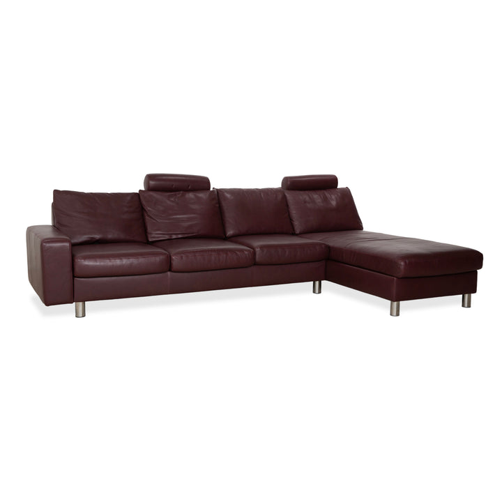 Stressless E200 Leder Ecksofa Rot Bordeaux Sofa Couch