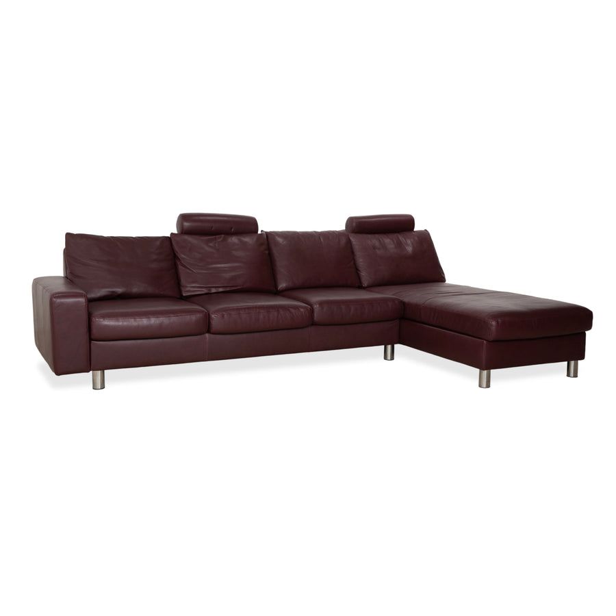 Stressless E200 Leder Ecksofa Rot Bordeaux Sofa Couch