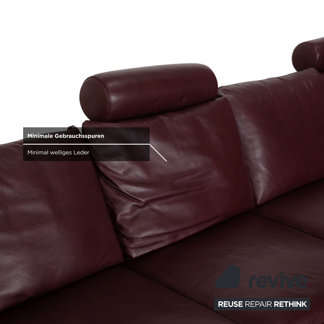 Stressless E200 Leder Ecksofa Rot Bordeaux Sofa Couch
