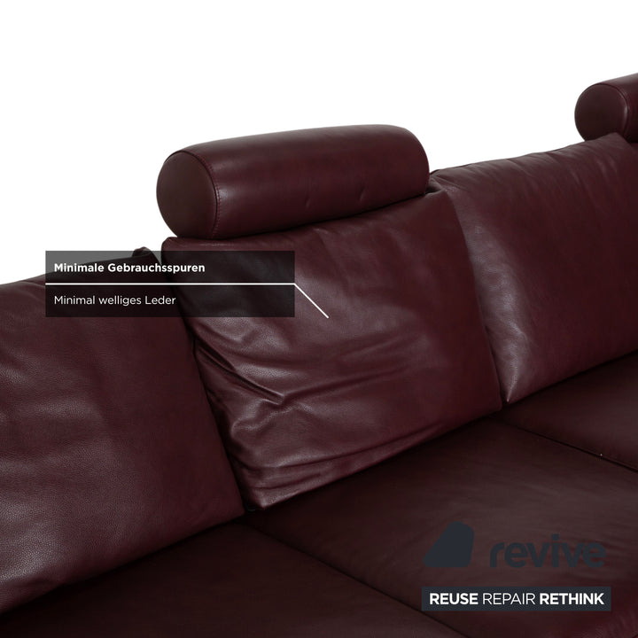 Stressless E200 Leder Ecksofa Rot Bordeaux Sofa Couch