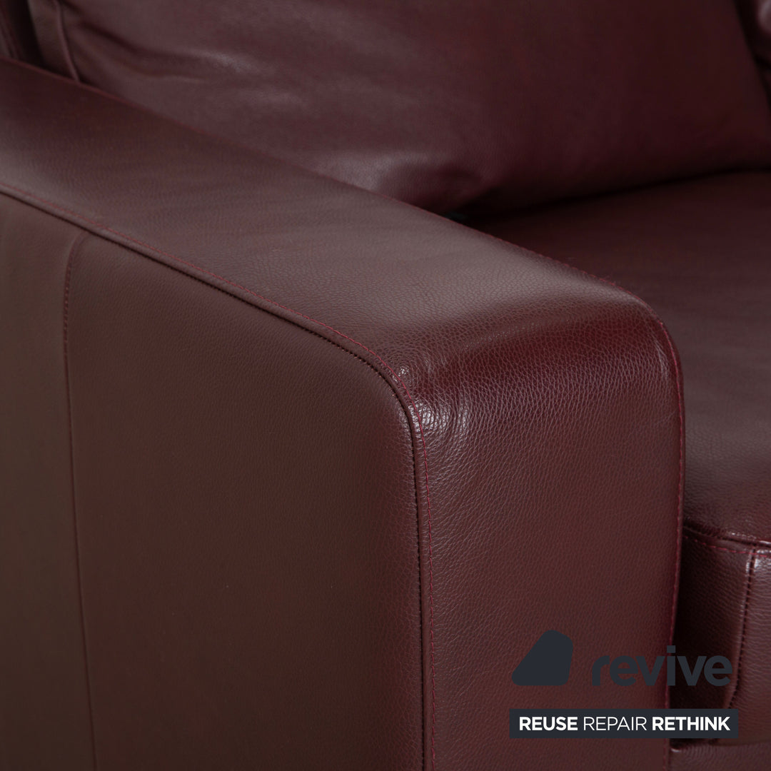 Stressless E200 Leder Ecksofa Rot Bordeaux Sofa Couch