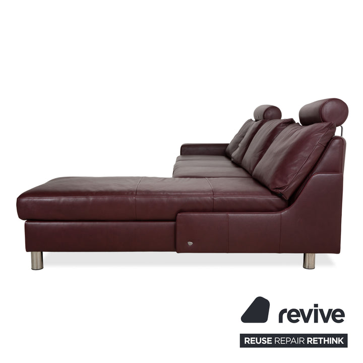 Stressless E200 Leder Ecksofa Rot Bordeaux Sofa Couch