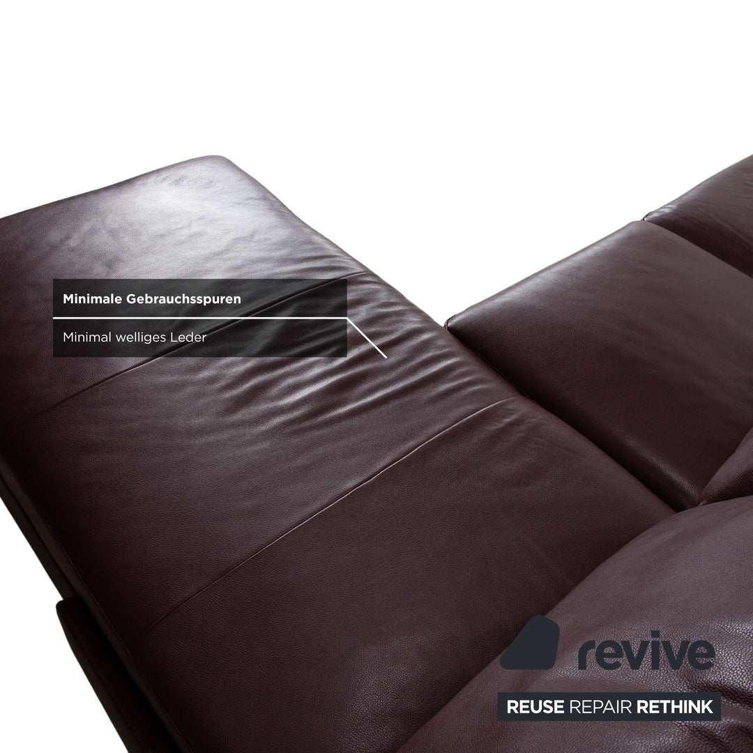 Stressless E200 Leder Ecksofa Rot Bordeaux Sofa Couch