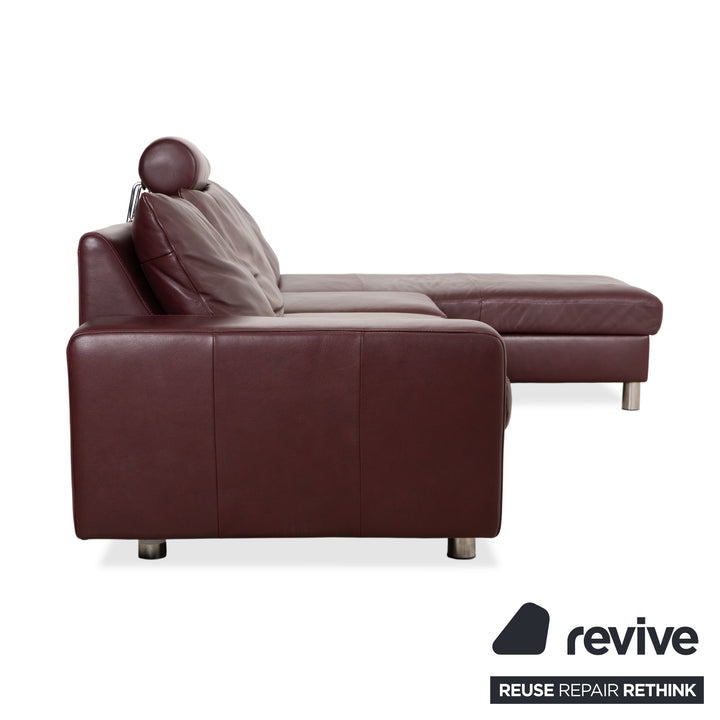 Stressless E200 Leder Ecksofa Rot Bordeaux Sofa Couch