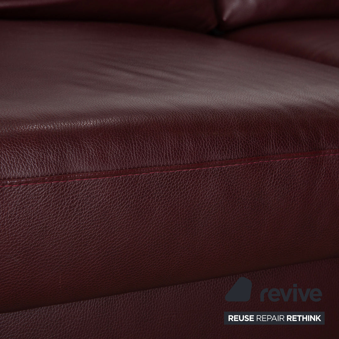 Stressless E200 Leder Ecksofa Rot Bordeaux Sofa Couch