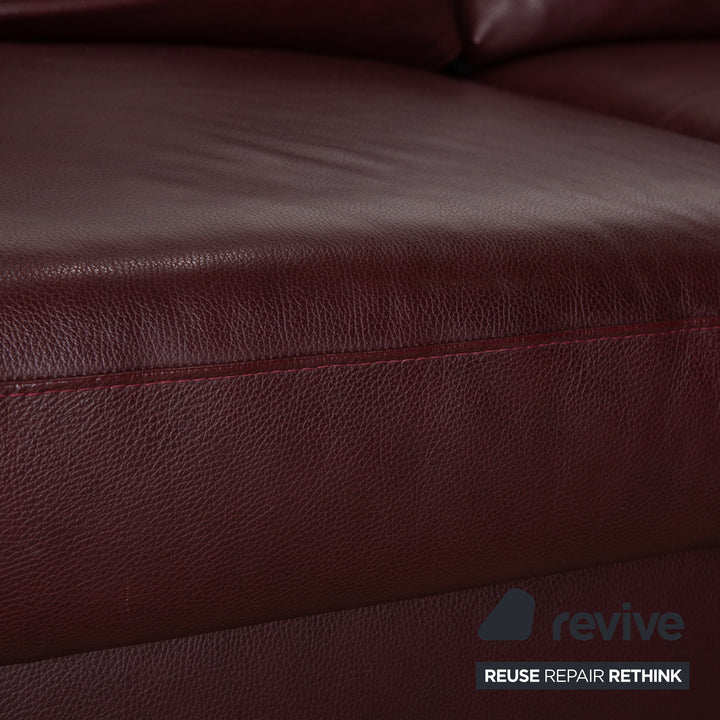 Stressless E200 Leder Ecksofa Rot Bordeaux Sofa Couch