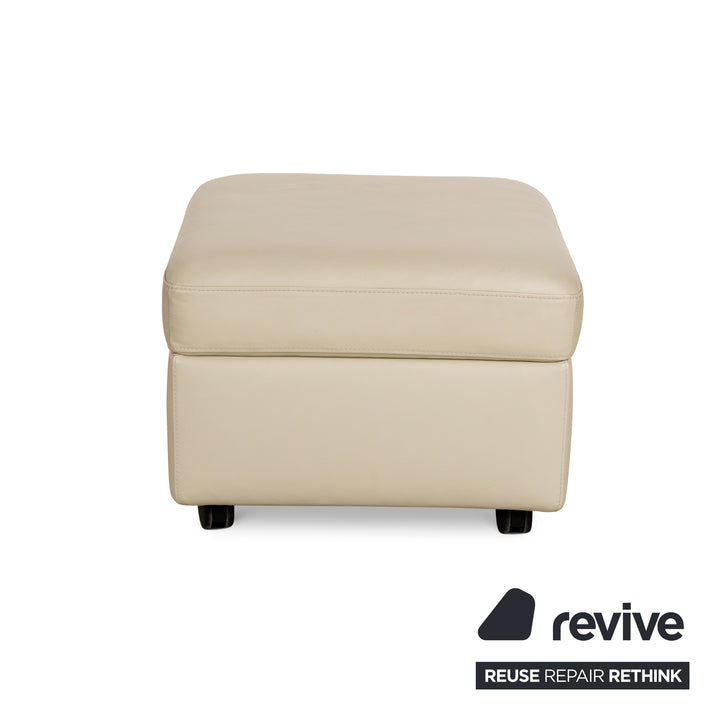 Stressless E200 Leather Stool Cream