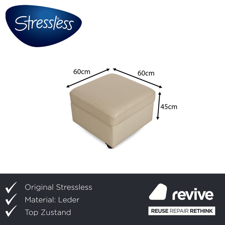Stressless E200 Leather Stool Cream