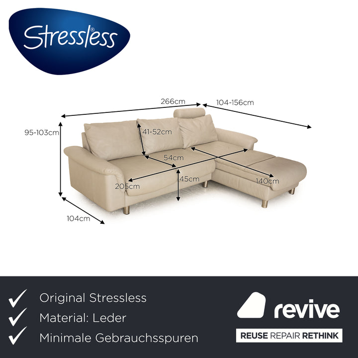 Canapé d'angle en cuir Stressless E300 gris récamière canapé droit