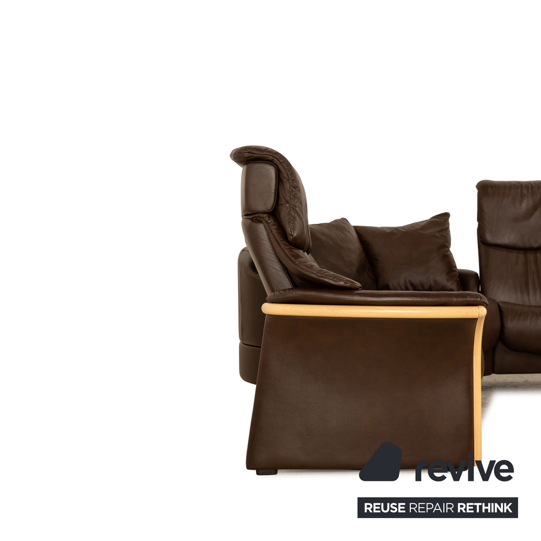 Stressless Eldorado Leder Ecksofa Braun Sofa Couch manuelle Funktion