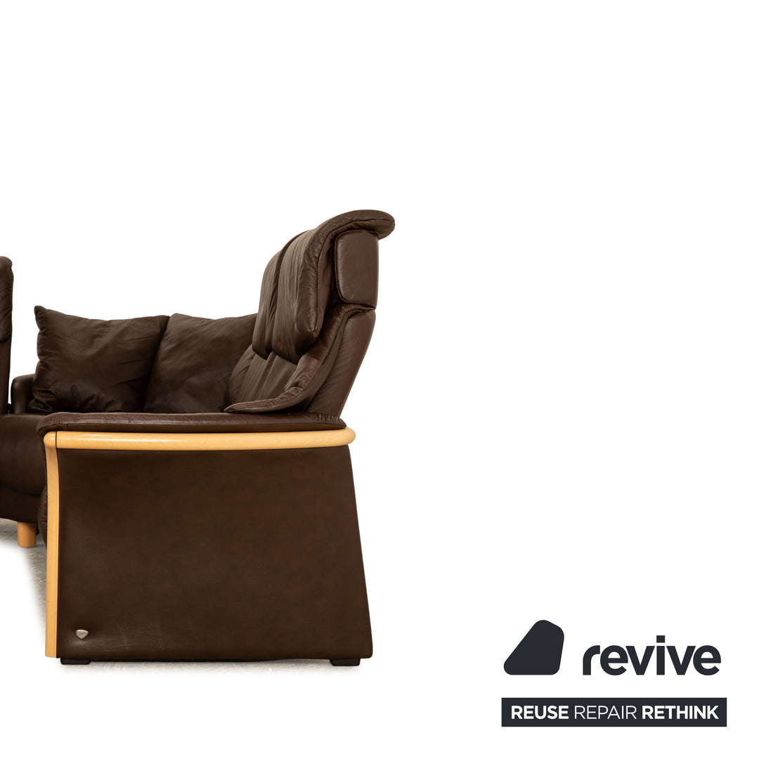 Stressless Eldorado Leder Ecksofa Braun Sofa Couch manuelle Funktion