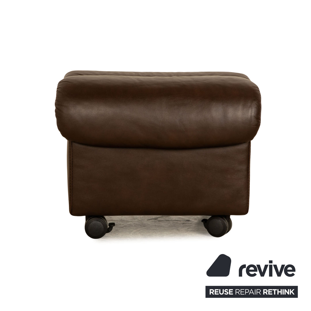 Stressless Eldorado ensemble de canapés en cuir marron canapé d'angle 2x tabouret canapé fonction manuelle