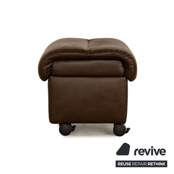 Stressless Eldorado ensemble de canapés en cuir marron canapé d'angle 2x tabouret canapé fonction manuelle