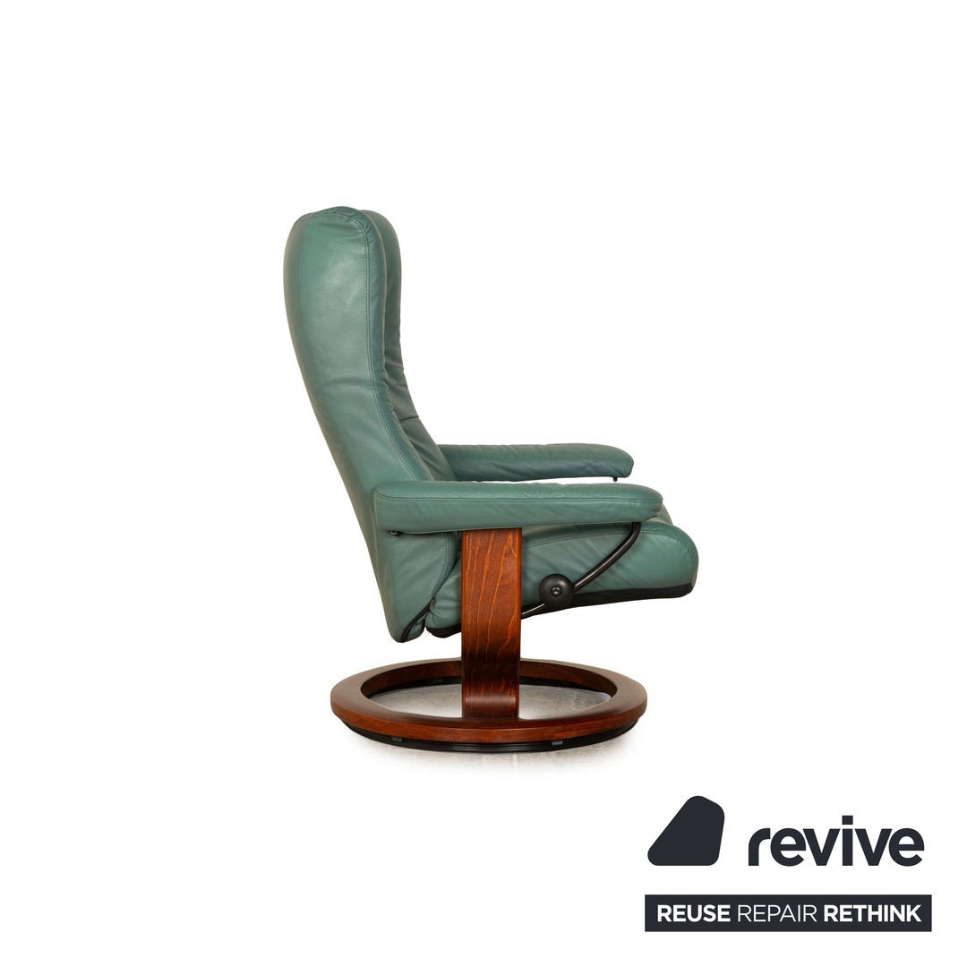 Stressless Leder Sessel Grün manuelle Funktion Relaxsessel