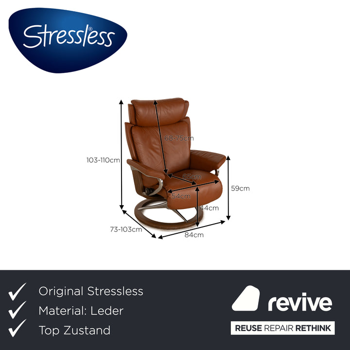 Stressless Magic Leder Sessel Braun manuelle Funktion inkl. Hocker