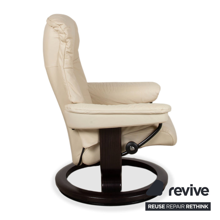 Stressless Mayfair Leather Armchair Cream Beige Eggshell Sofa Couch