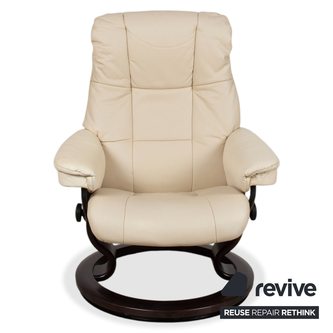 Stressless Mayfair Leather Armchair Cream Beige Eggshell Sofa Couch