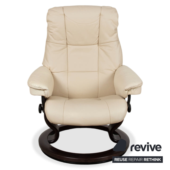 Stressless Mayfair Leather Armchair Cream Beige Eggshell Sofa Couch