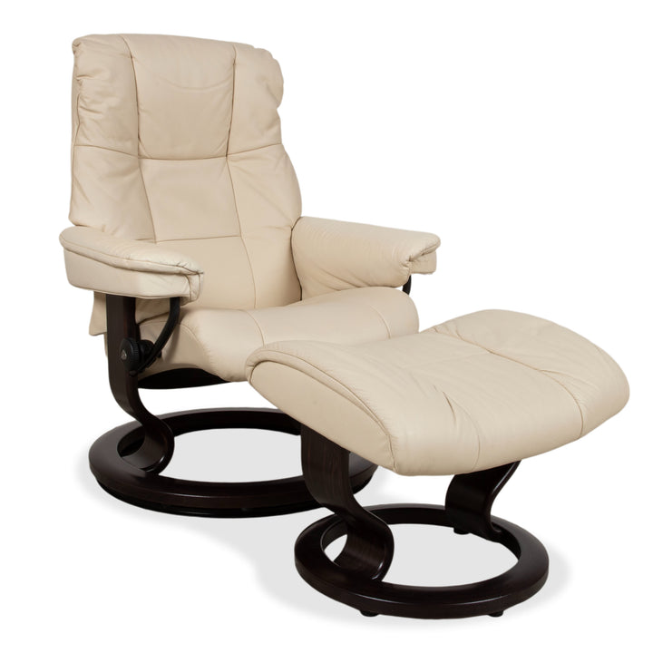 Stressless Mayfair Leather Armchair Cream Beige Eggshell Sofa Couch