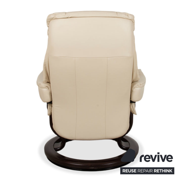 Stressless Mayfair Leather Armchair Cream Beige Eggshell Sofa Couch