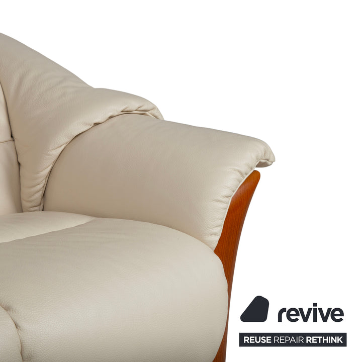 Stressless Oslo Leder Viersitzer Creme Sofa Couch