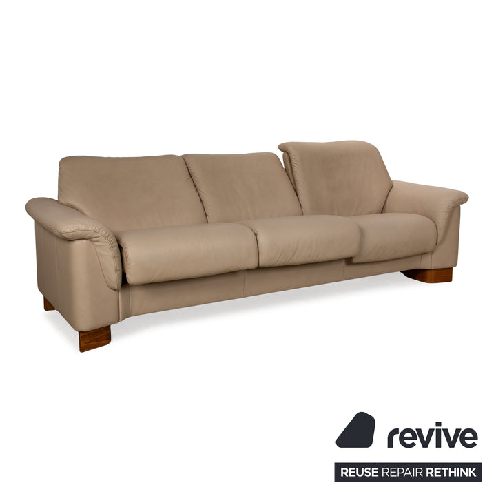 Canapé trois places en cuir beige Stressless Paradise