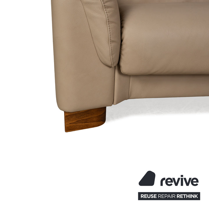 Canapé trois places en cuir beige Stressless Paradise