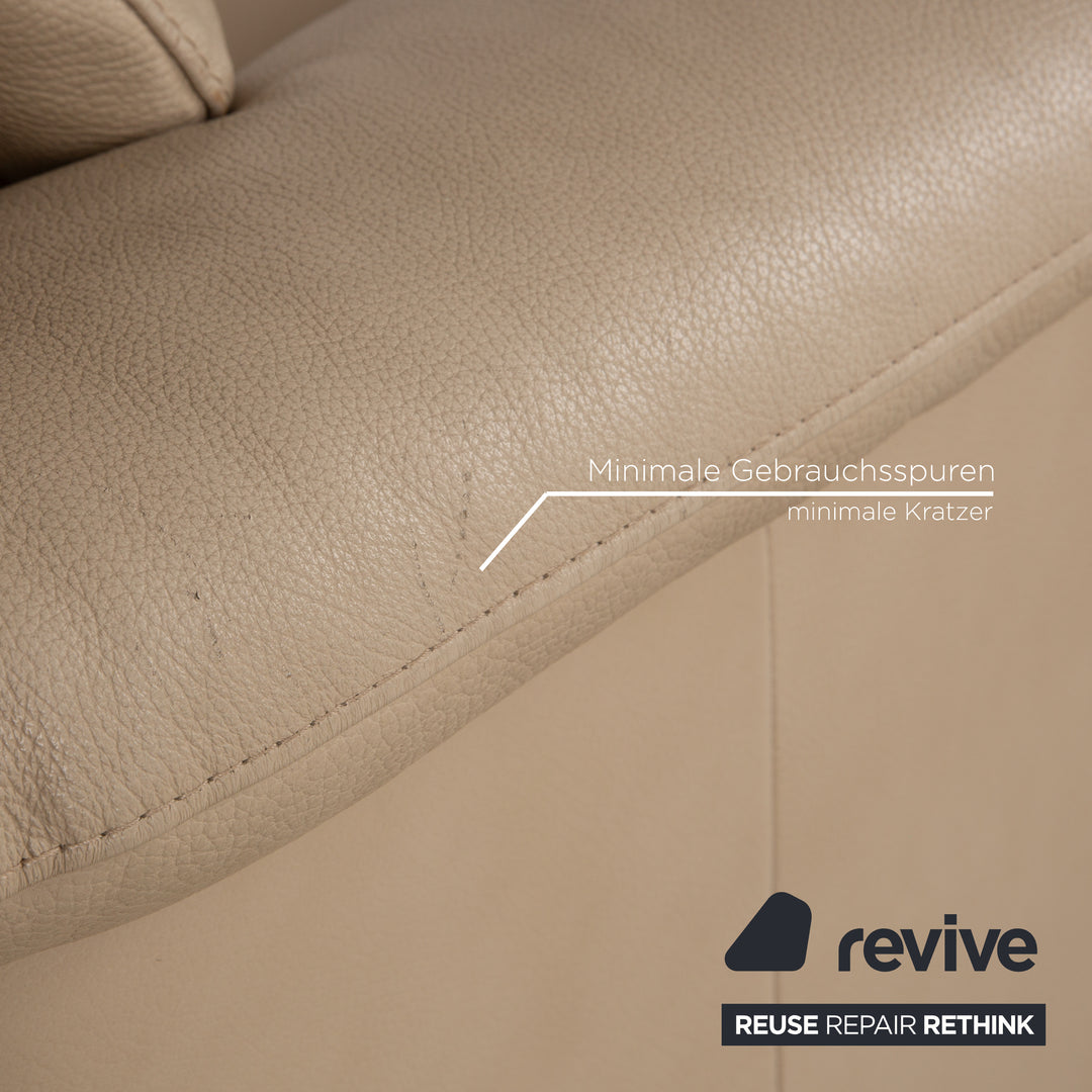Canapé trois places en cuir beige Stressless Paradise
