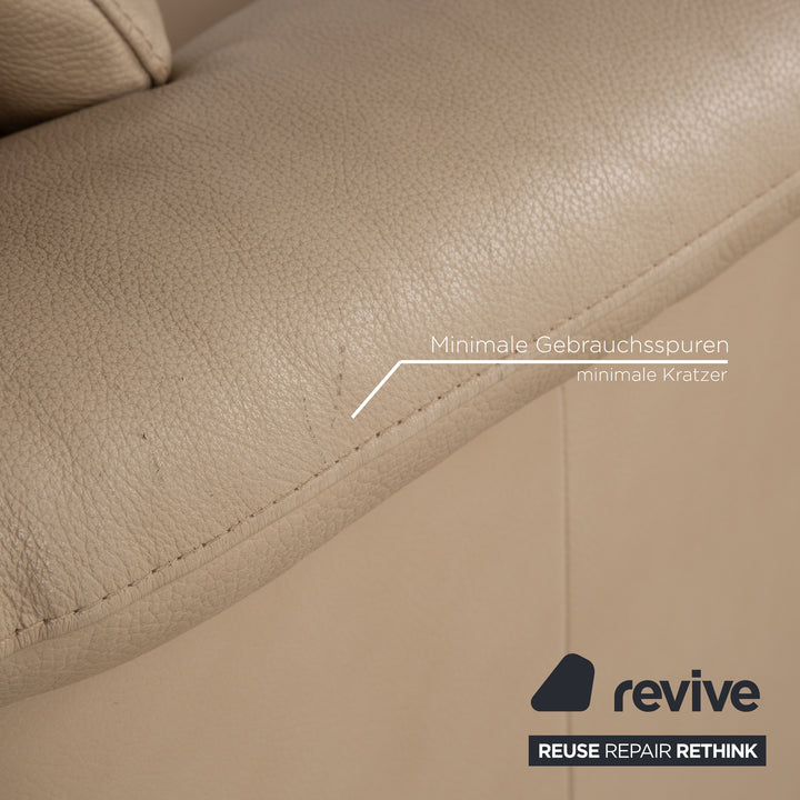 Canapé trois places en cuir beige Stressless Paradise
