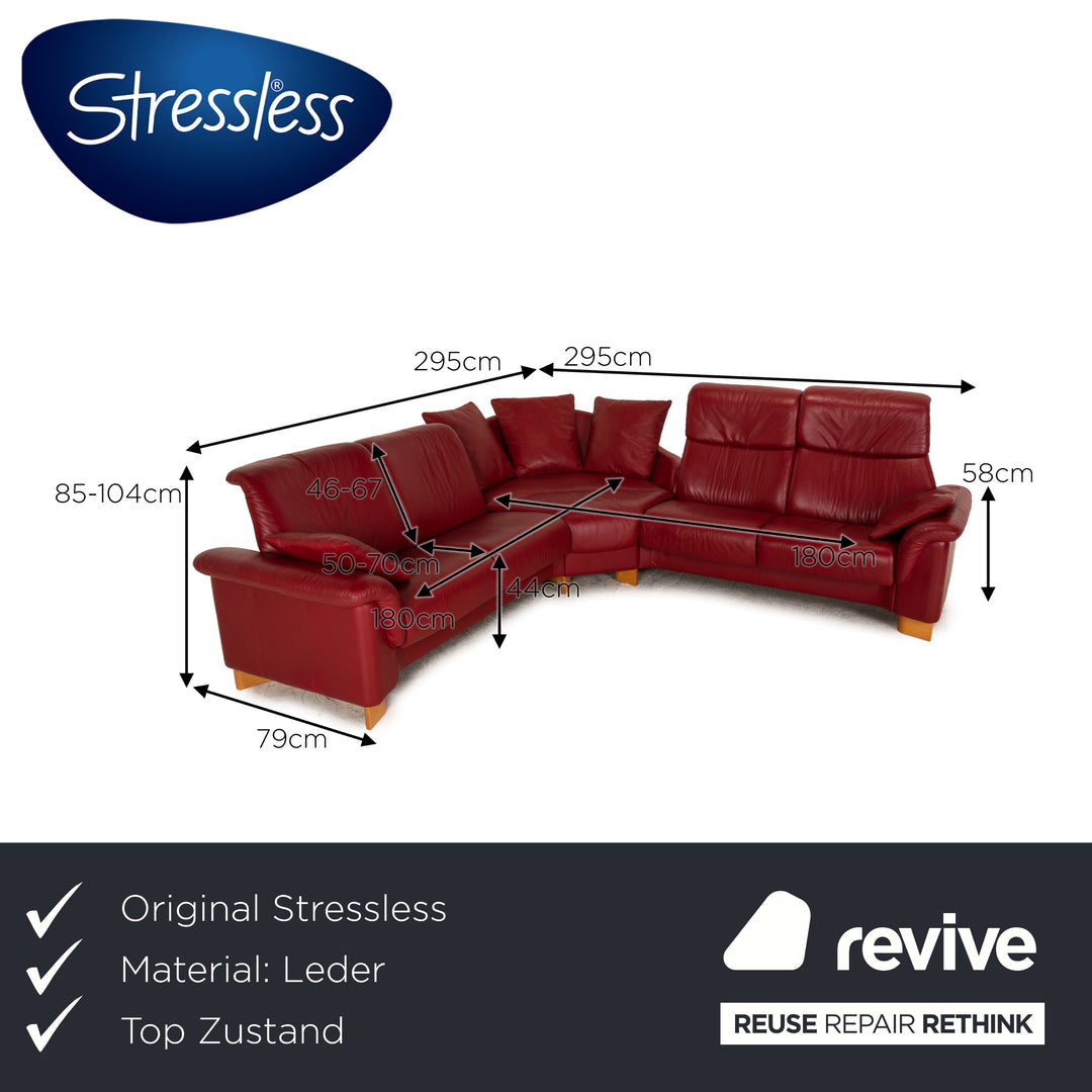 Stressless Paradise Leder Ecksofa Rot Sofa Couch