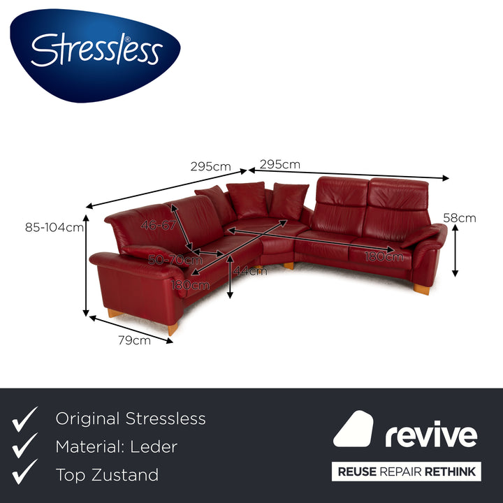 Stressless Paradise Leder Ecksofa Rot Sofa Couch