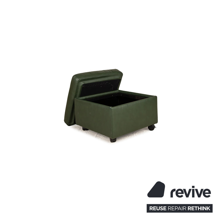 Tabouret en cuir Stressless Pegasus vert couvercle amovible