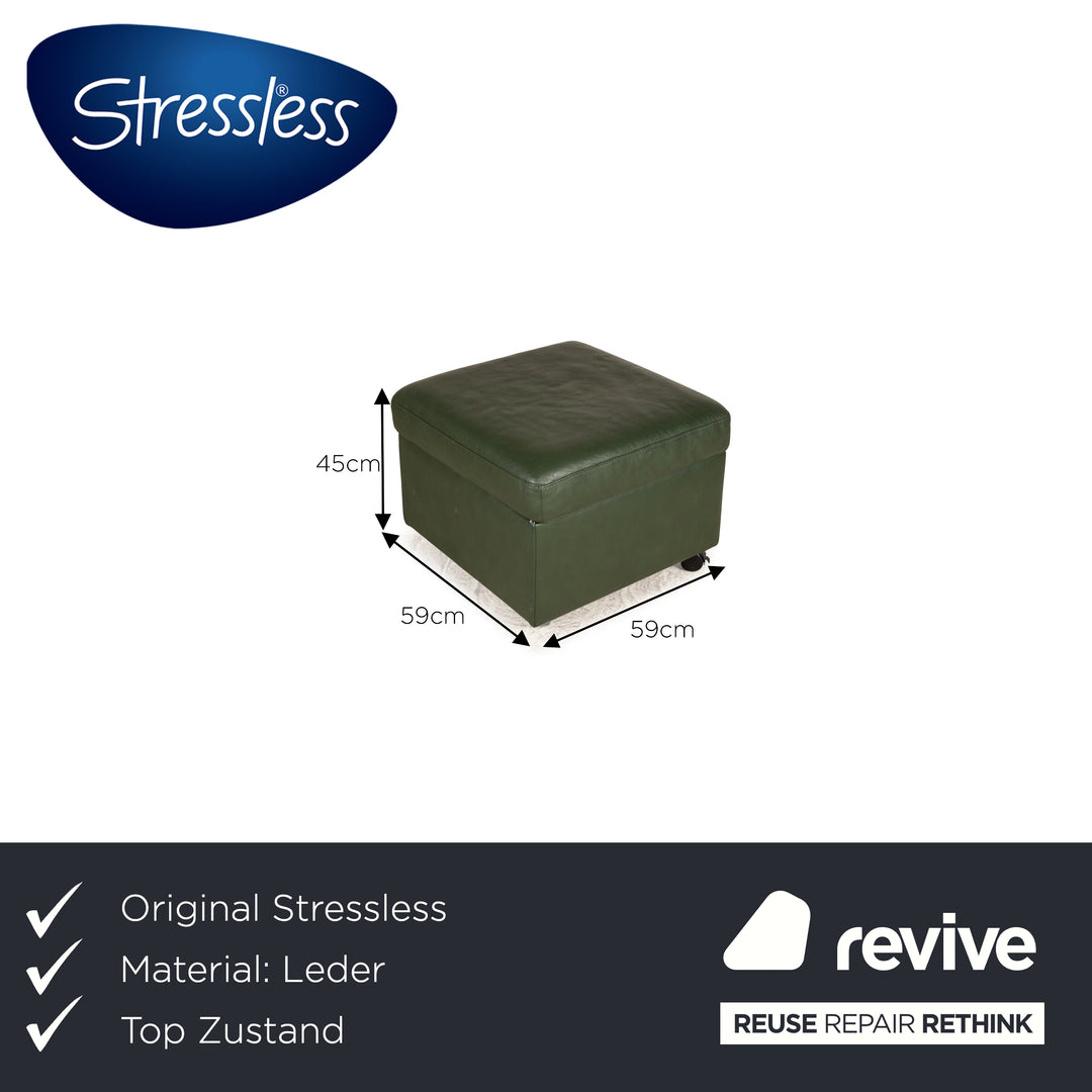 Tabouret en cuir Stressless Pegasus vert couvercle amovible