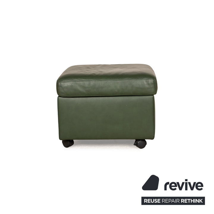 Tabouret en cuir Stressless Pegasus vert couvercle amovible