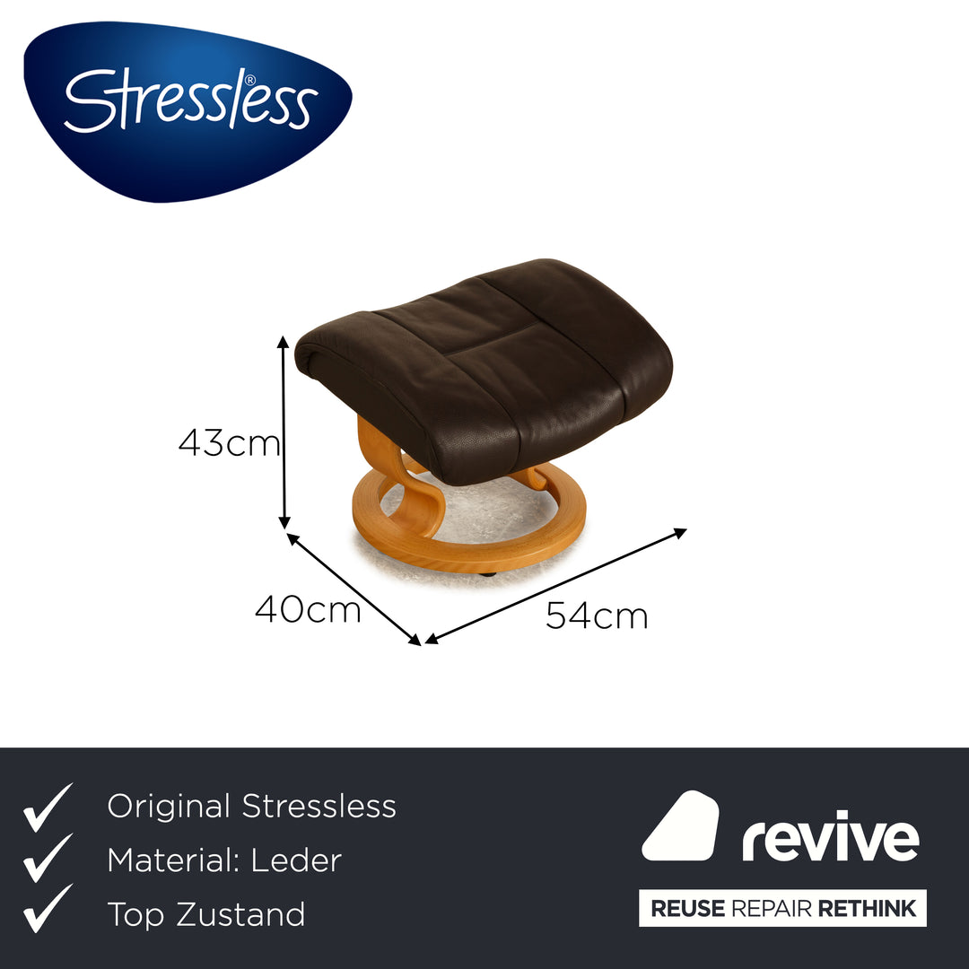 Tabouret en cuir Stressless Reno marron