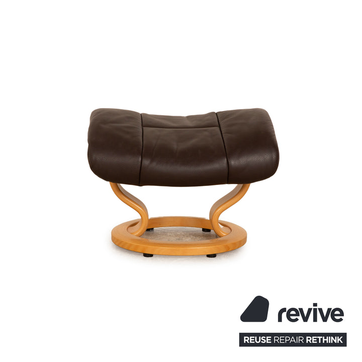 Tabouret en cuir Stressless Reno marron