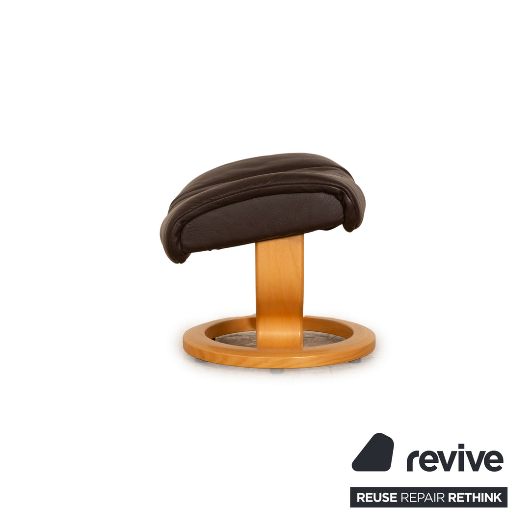 Tabouret en cuir Stressless Reno marron