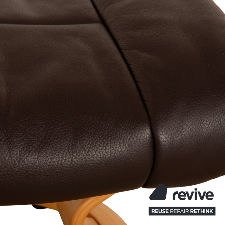 Tabouret en cuir Stressless Reno marron