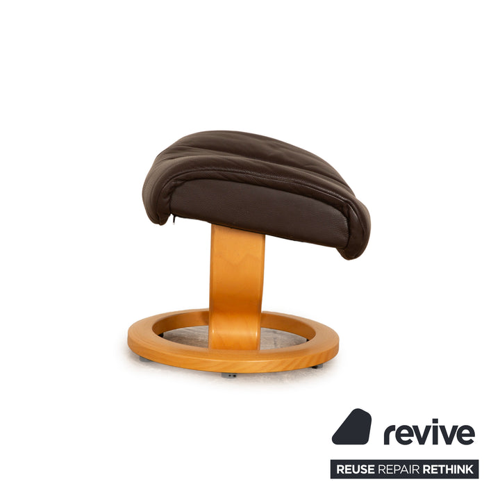 Tabouret en cuir Stressless Reno marron